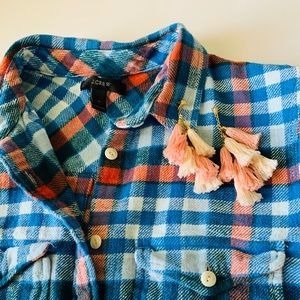 J.crew plaid flannel button-down (size 4)